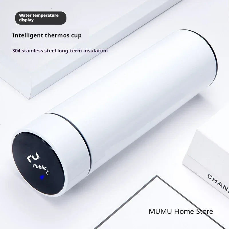 Bouteille isotherme intelligente 500 ml – Affichage de la température – Acier inoxydable – Gobelet thermique portable – Thermos sous vide – Garde au chaud et au froid