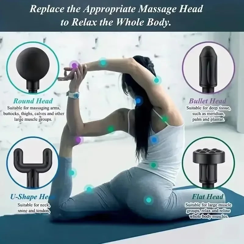 Appareil de massage facial – Mini pistolet de massage USB pour la relaxation musculaire – Pistolet vibrant – Équipement de fitness – Massage du cou – Pistolet faciale