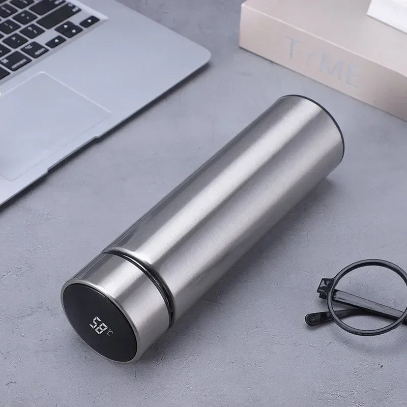 Bouteille isotherme intelligente 500 ml – Affichage de la température – Acier inoxydable – Gobelet thermique portable – Thermos sous vide – Garde au chaud et au froid